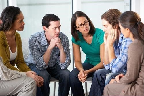 Group of people coming together to articulate post-election stress