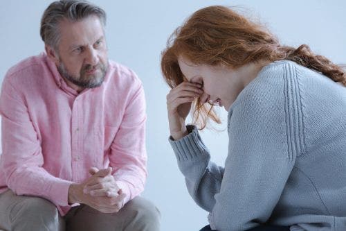 ABA therapist treats patient dealing with stress.