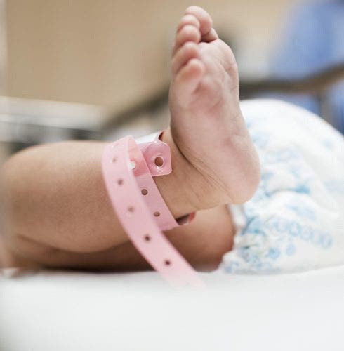 A baby in hospital