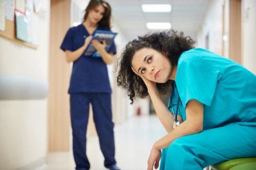 Nurses dealing with stress on the job