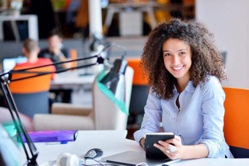 Student reviewing career goals