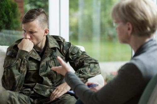 Veteran at a counseling session