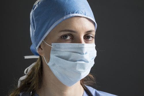 Nurse wearing face mask