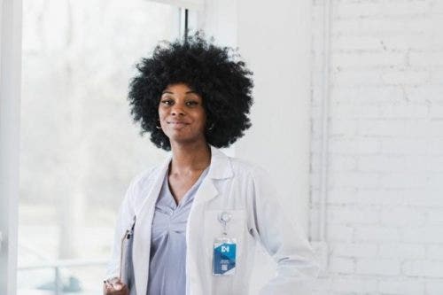 A smiling nurse.